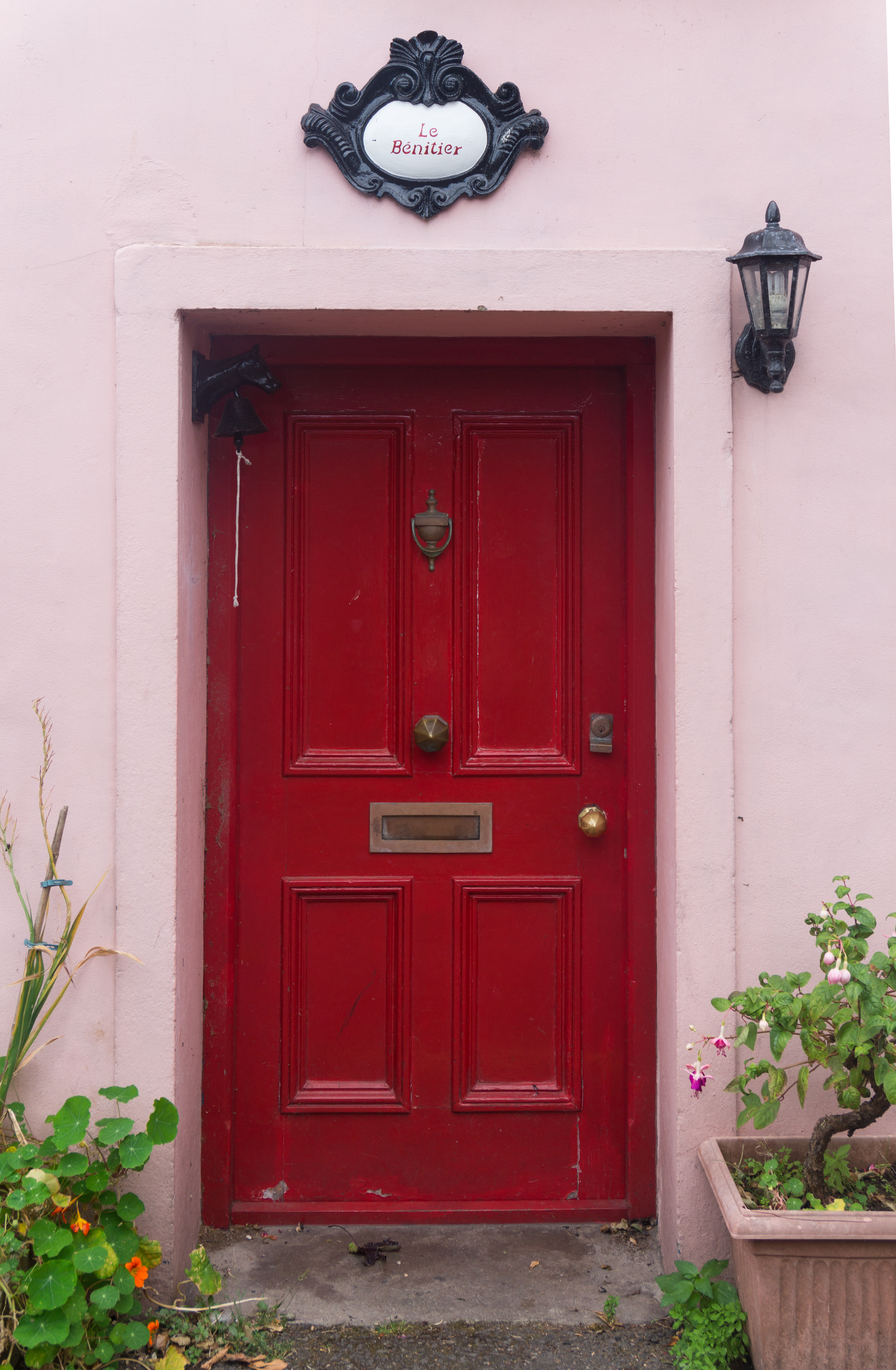Original red wooden door - Doors - Texturify - Free textures